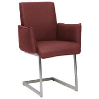 ARMLEHNSTUHL  in Stahl Mikrofaser  - Edelstahlfarben/Bordeaux, Design, Holzwerkstoff/Textil (63/91/60cm) - Dieter Knoll
