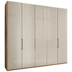 FALTTÜRENSCHRANK 250/236/58 cm 3-türig Champagner, Eiche Bianco  - Schieferfarben/Eiche Bianco, KONVENTIONELL, Glas/Holzwerkstoff (250/236/58cm) - Dieter Knoll