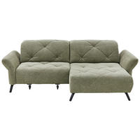 ECKSOFA in Webstoff Grün  - Schwarz/Grün, Design, Textil/Metall (244/173cm) - Moderano