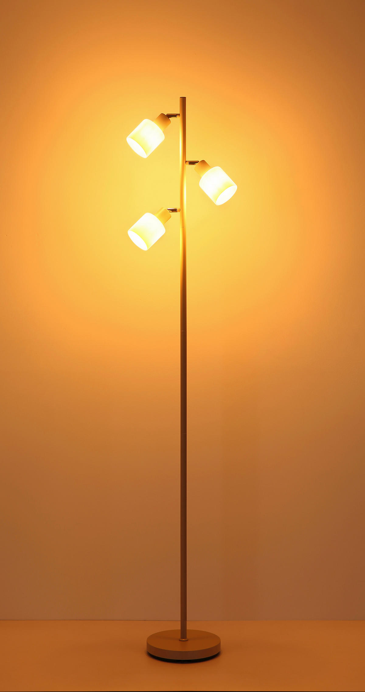 STEHLEUCHTE 33/180 cm    - Schwarz/Weiß, Design, Glas/Holz (33/180cm) - Globo