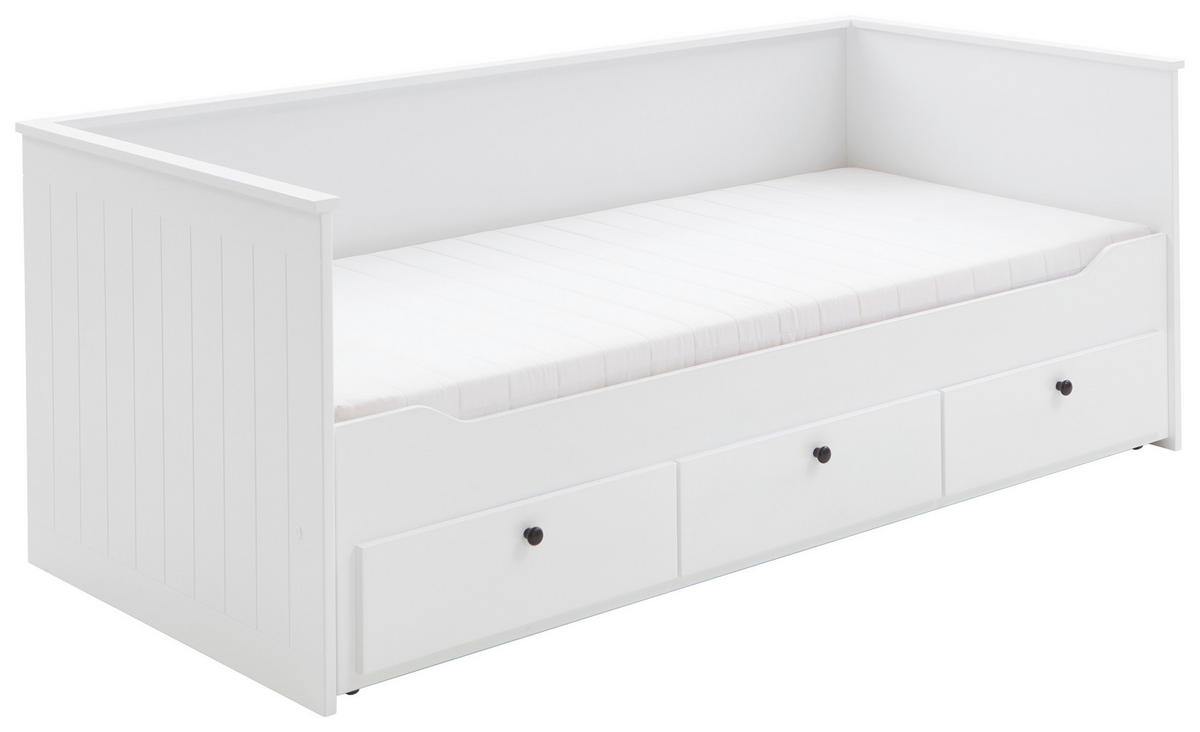 AUSZIEHBETT 90-180/200 cm  in Weiß  - Weiß, KONVENTIONELL, Holz/Holzwerkstoff (90-180/200cm) - Boxxx