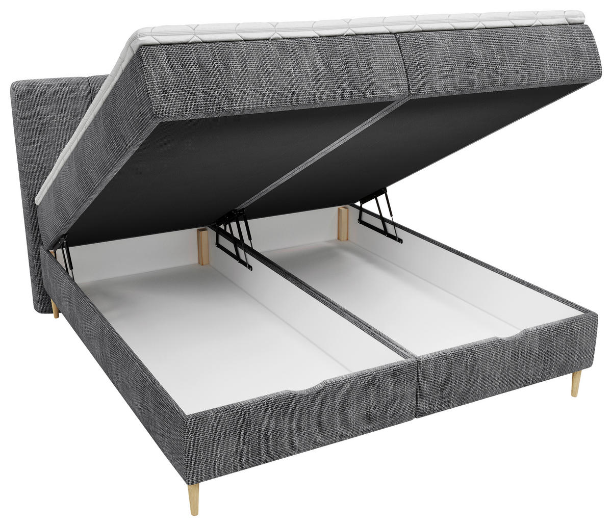 BOXBETT 140/200 cm,  in Anthrazit,  {item.attr('349-543‘),[, ]}{item.attr('328-587‘),[ ]} - Anthrazit/Buchefarben, MODERN, Holz/Holzwerkstoff (140/200cm) - MID.YOU