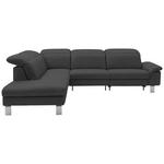 ECKSOFA  in Echtleder Grau  233/309 cm  - Edelstahlfarben/Grau, Design, Leder/Metall (233/309cm) - Dieter Knoll