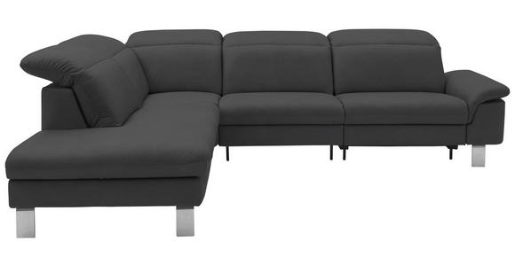 ECKSOFA  in Echtleder Grau  233/309 cm  - Edelstahlfarben/Grau, Design, Leder/Metall (233/309cm) - Dieter Knoll