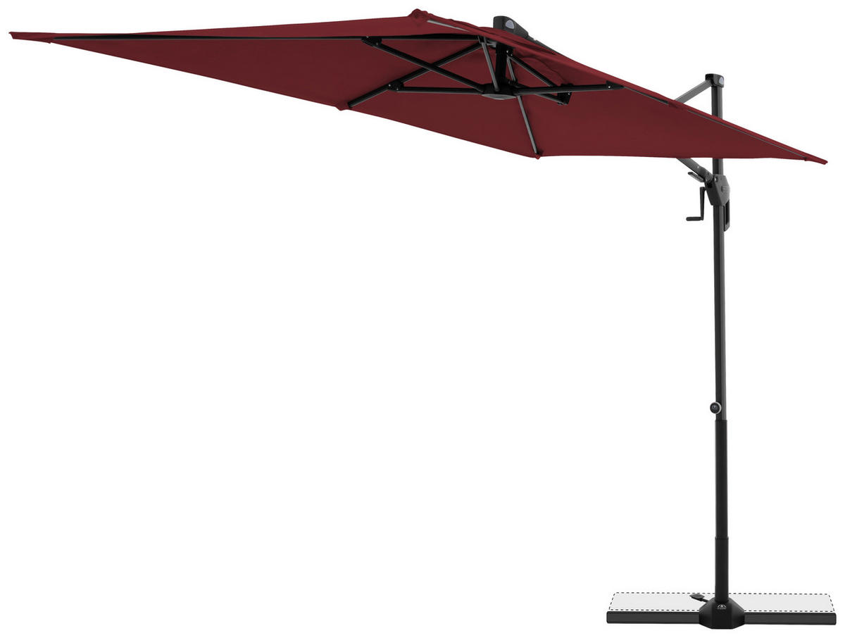 SENČNIK - črna/bordo, Basics, kovina/tekstil (240/135cm) - Doppler