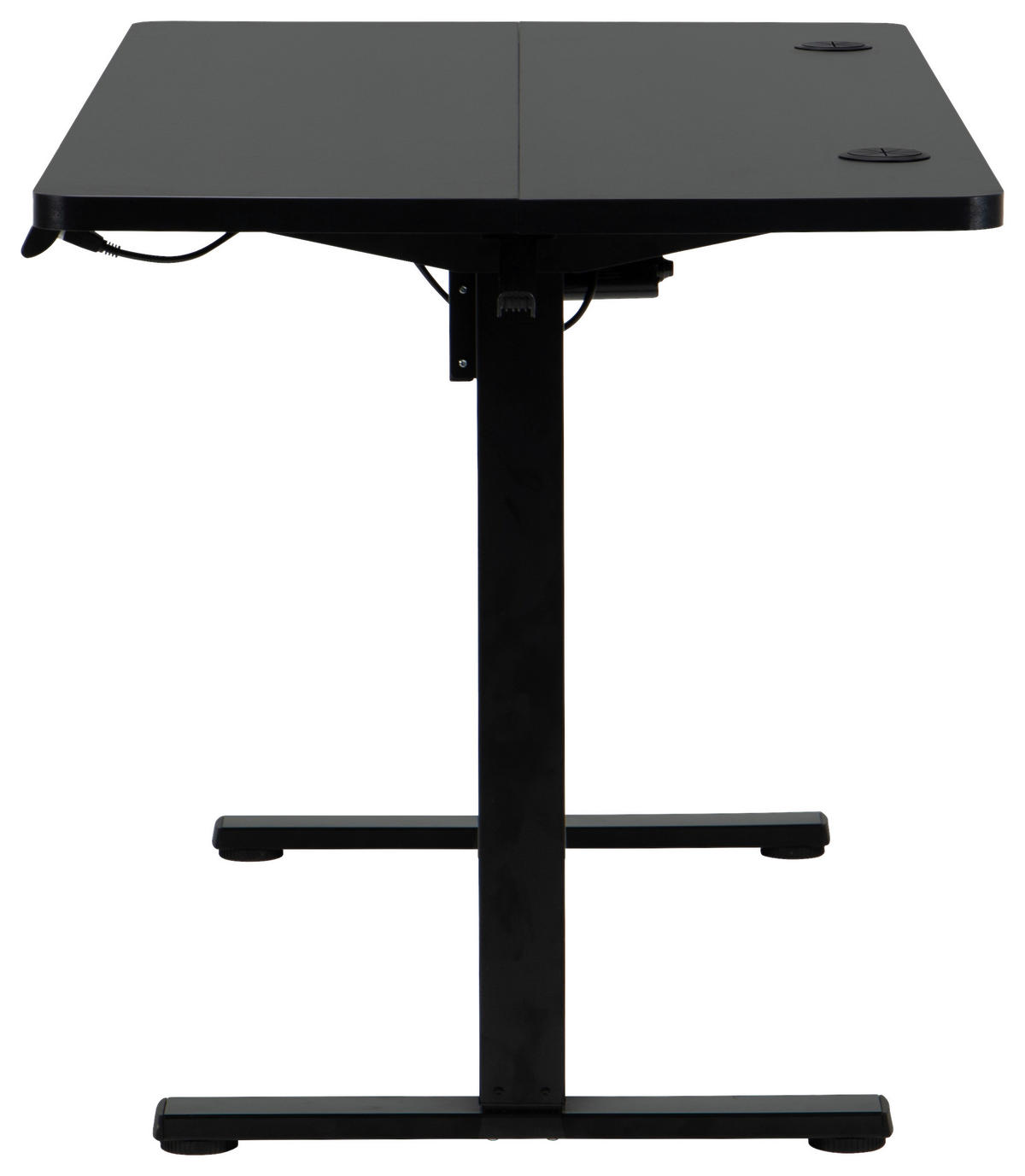 SCHREIBTISCH 140/70/72/118 cm Schwarz elektrisch höhenverstellbar  - Schwarz, MODERN, Holzwerkstoff/Metall (140/70/72/118cm) - Livetastic