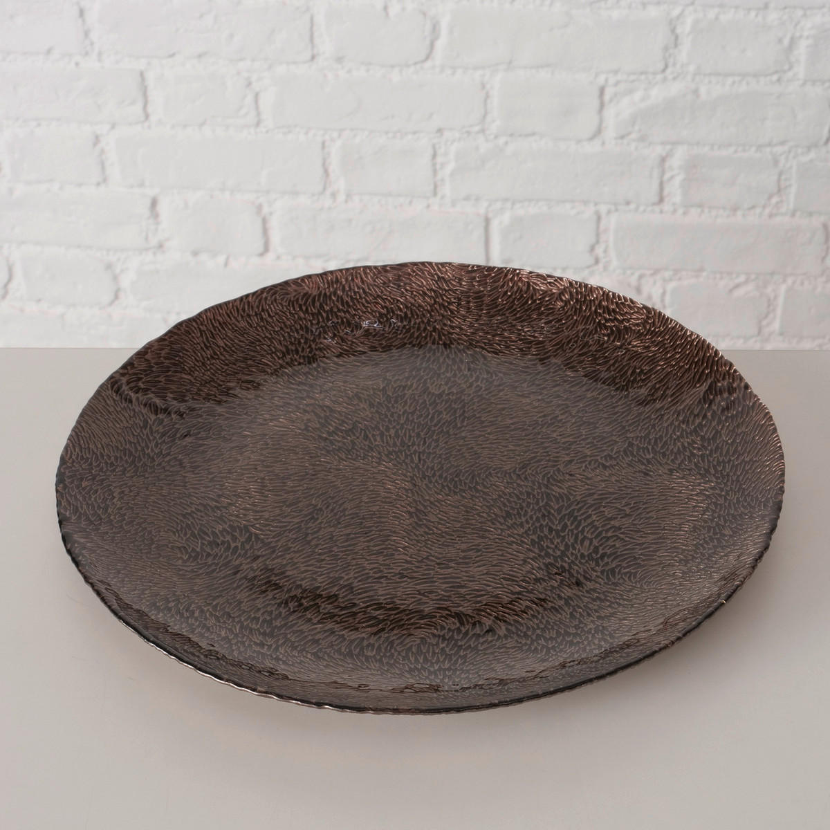 TÁNYÉR 32 cm  - barna, Basics, Üveg (32cm)