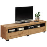 LOWBOARD  in 180/46/40 cm  - Eichefarben/Schwarz, Design, Holzwerkstoff (180/46/40cm) - Xora