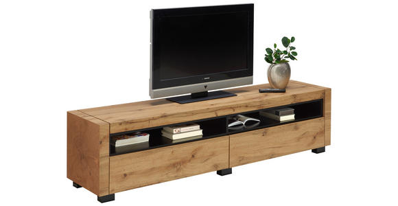 LOWBOARD  in 180/46/40 cm  - Eichefarben/Schwarz, Design, Holzwerkstoff (180/46/40cm) - Xora