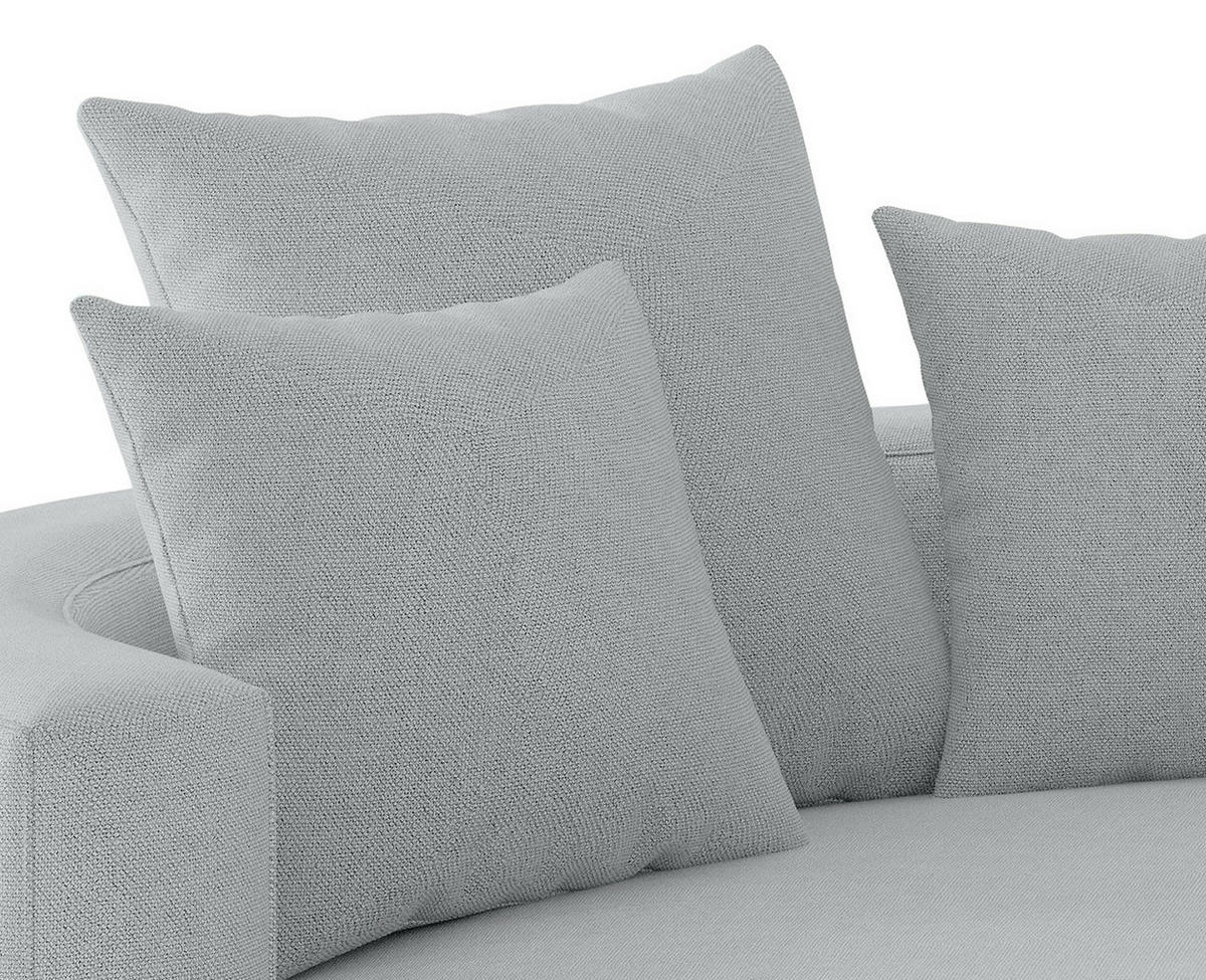 BIGSOFA in Webstoff Grau  - Schwarz/Grau, Design, Textil/Metall (150/283cm) - Livetastic
