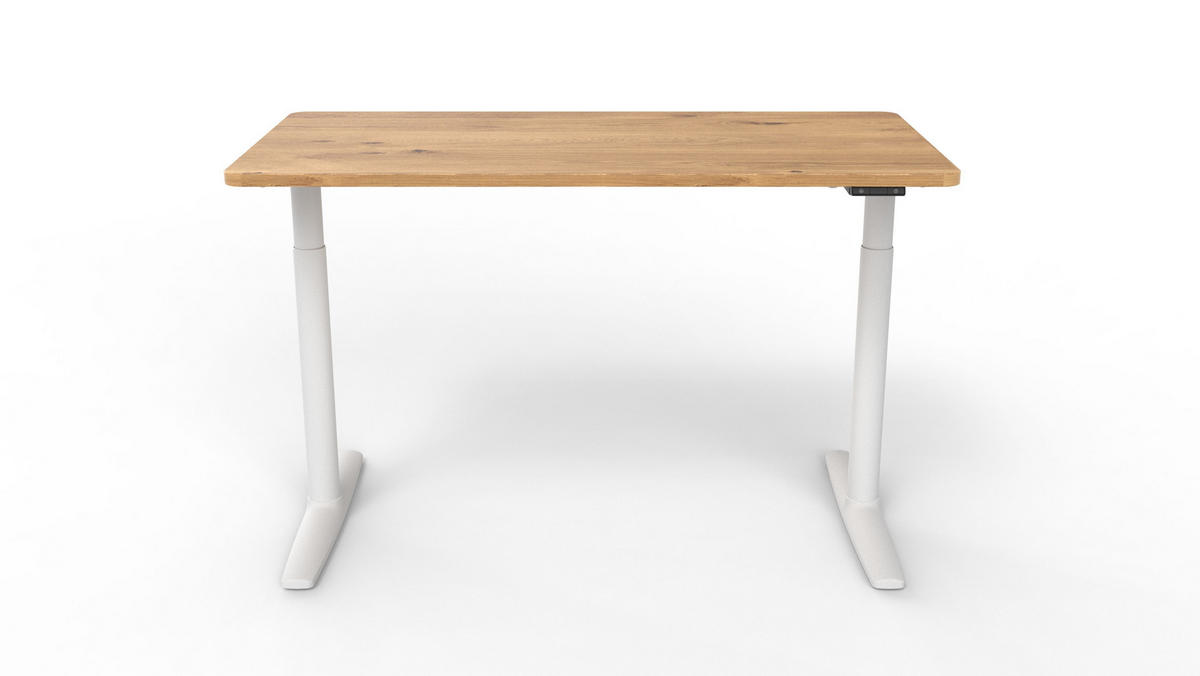 ÍRÓASZTAL  - tölgyfa színű/fehér, Konventionell, műanyag/faalapú anyag (140/70/71-116cm) - Xora