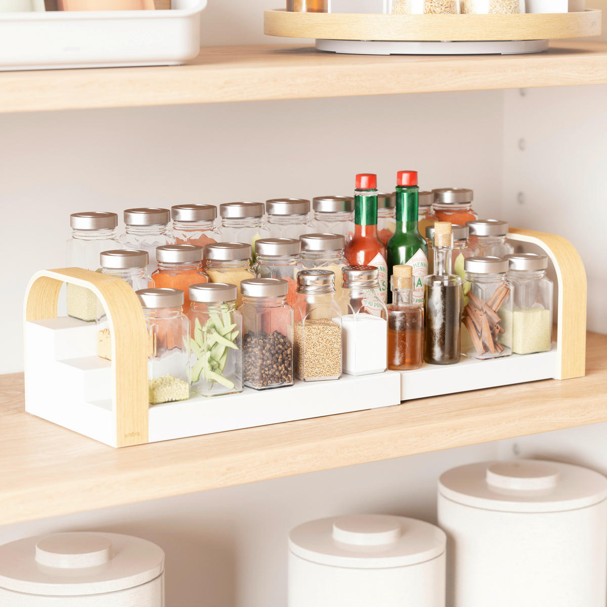 ORGANIZATOR BELLWOOD  - bijela/prirodne boje, Basics, drvo/plastika (31/16/12cm) - Umbra