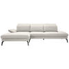 ECKSOFA in Webstoff Creme  - Creme/Schwarz, Design, Textil/Metall (180/289cm) - Stylife