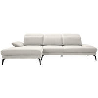 ECKSOFA in Webstoff Creme  - Creme/Schwarz, Design, Textil/Metall (180/289cm) - Stylife