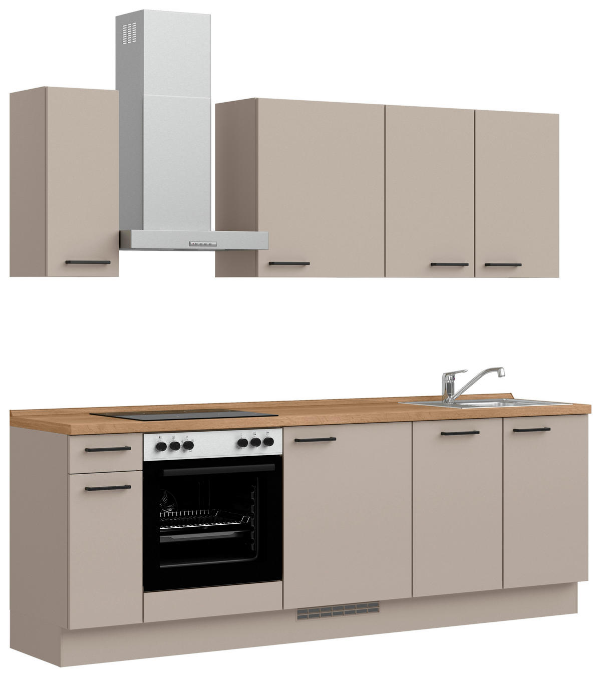 KÜCHENLEERBLOCK 240 cm   in Eichefarben, Sandfarben  - Sandfarben/Eichefarben, MODERN, Holzwerkstoff/Metall (240cm) - Nobilia