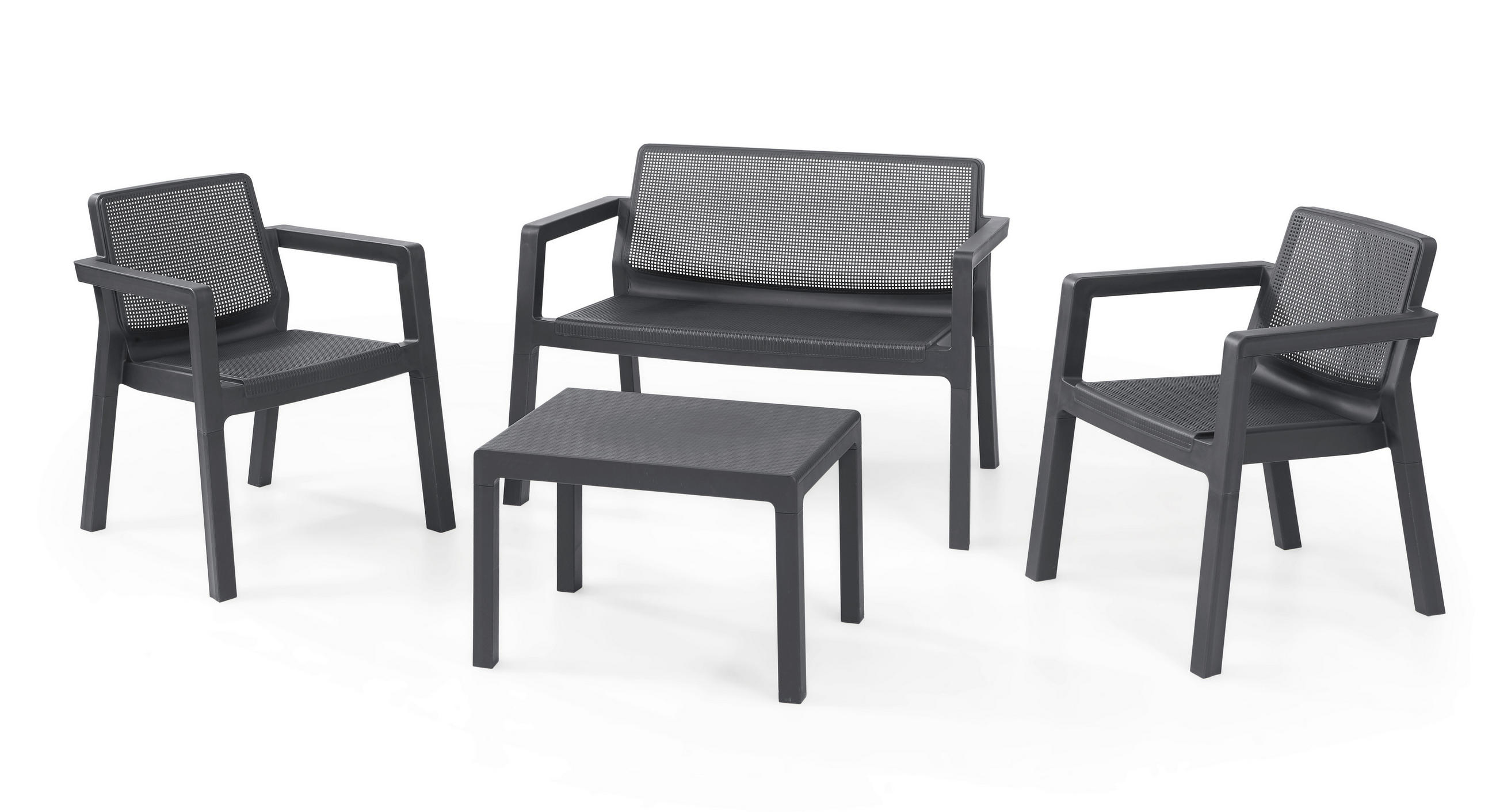 Gartengarnitur 4-Tlg. Emily Kunststoff