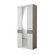 GARDEROBENSCHRANK  in 84/200/40 cm  - Chromfarben/Eichefarben, Basics, Holzwerkstoff/Metall (84/200/40cm) - Carryhome