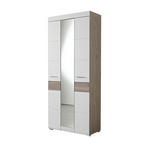 GARDEROBENSCHRANK in 84/200/40 cm - Chromfarben/Eichefarben, Basics, Holzwerkstoff/Metall (84/200/40cm) - Carryhome