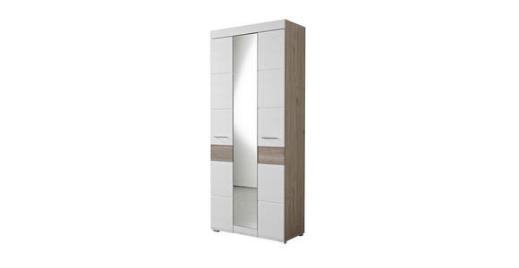 GARDEROBENSCHRANK  in 84/200/40 cm  - Chromfarben/Eichefarben, Basics, Holzwerkstoff/Metall (84/200/40cm) - Carryhome
