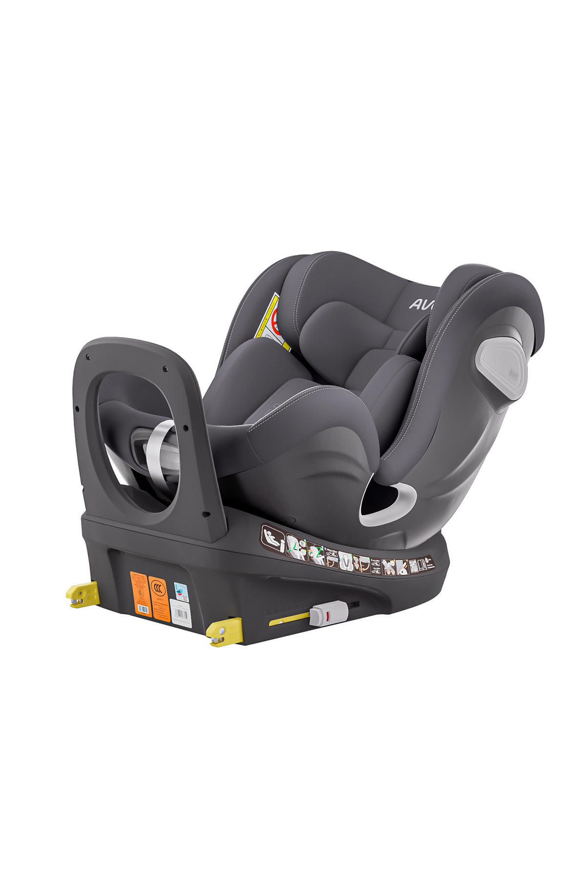 REBOARDER-KINDERSITZ Swan Fix Koala Grey   - Dunkelgrau, Basics, Kunststoff/Textil (44/77/58.5cm) - AVOVA