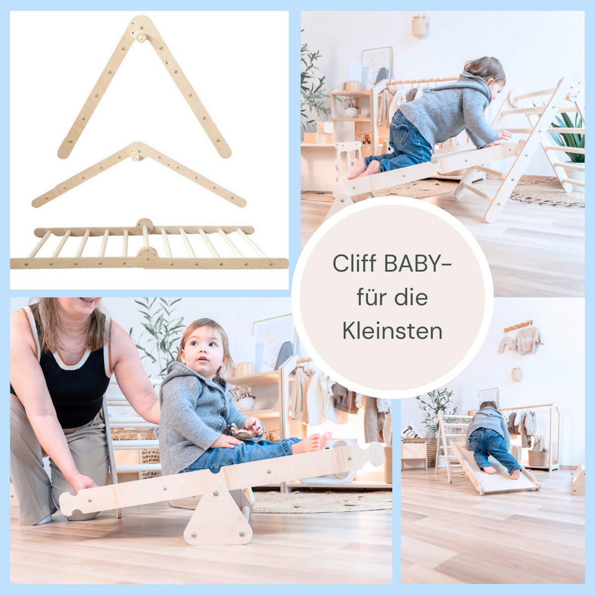 KLETTERDREIECK  - Birkefarben, Basics, Holz (68/53,5/69cm) - CLIFF