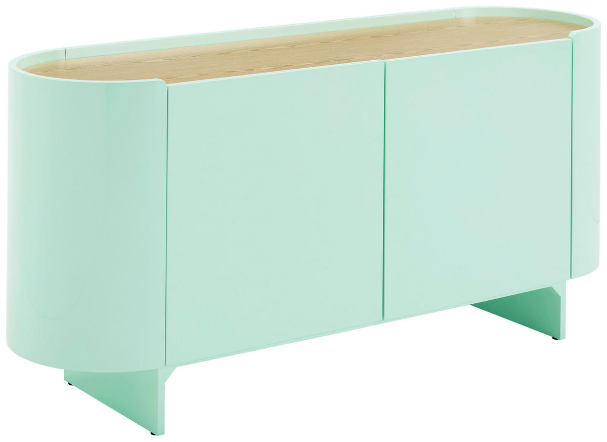 SIDEBOARD 160/75/45 cm  - Eichefarben/Grün, Design, Holz/Holzwerkstoff (160/75/45cm) - Novel