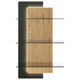 WANDBOARD in 70/125/20 cm Anthrazit, Wildeiche  - Wildeiche/Anthrazit, Natur, Glas/Holz (70/125/20cm) - Dieter Knoll