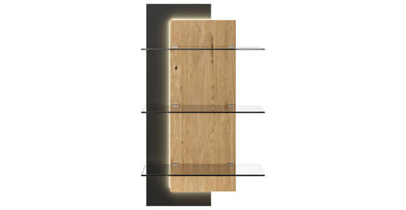 WANDBOARD in 70/125/20 cm Anthrazit, Wildeiche  - Wildeiche/Anthrazit, Natur, Glas/Holz (70/125/20cm) - Dieter Knoll