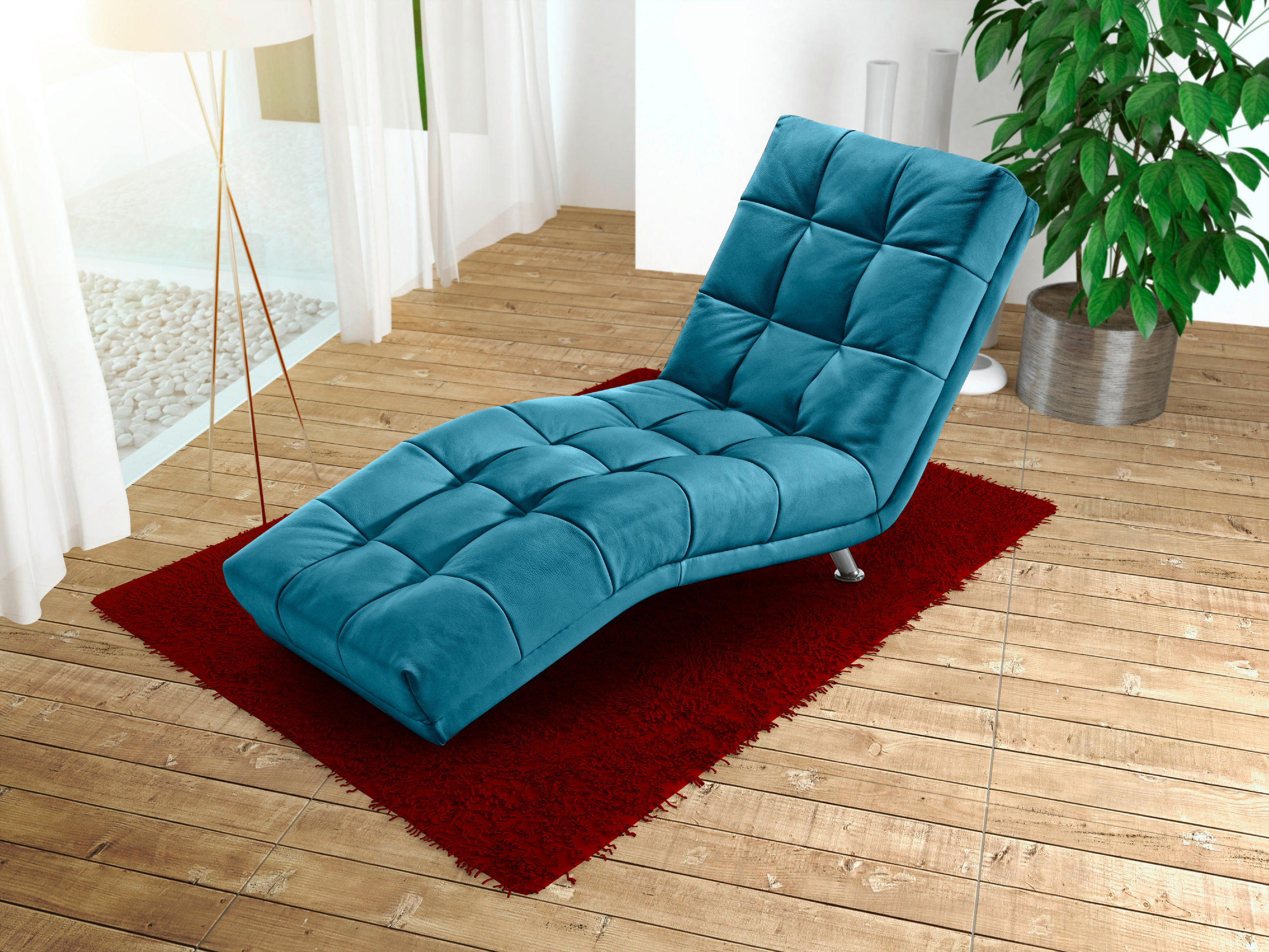 LIEGE in Flachgewebe Türkis  - Türkis/Chromfarben, Modern, Textil/Metall (68/88/164cm) - MID.YOU