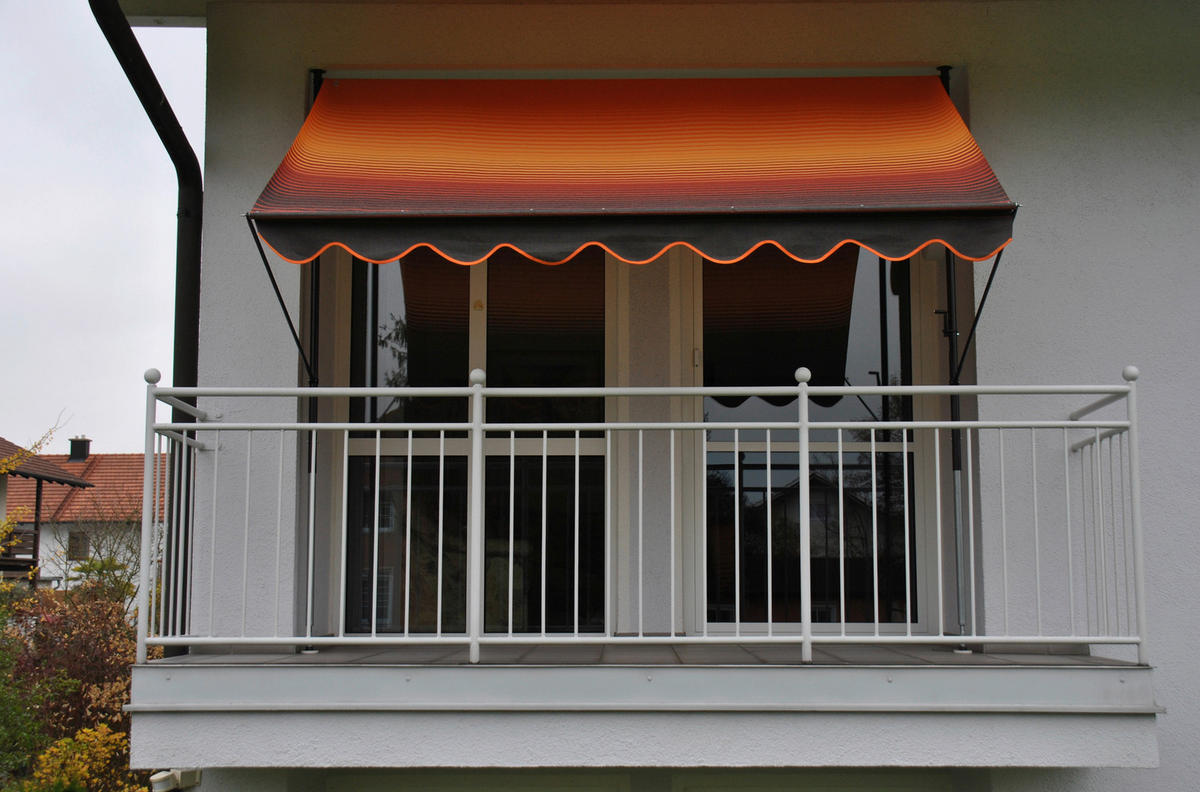 KLEMMMARKISE - Braun/Orange, Basics, Textil/Metall (350/225-275/150cm) - Boxxx