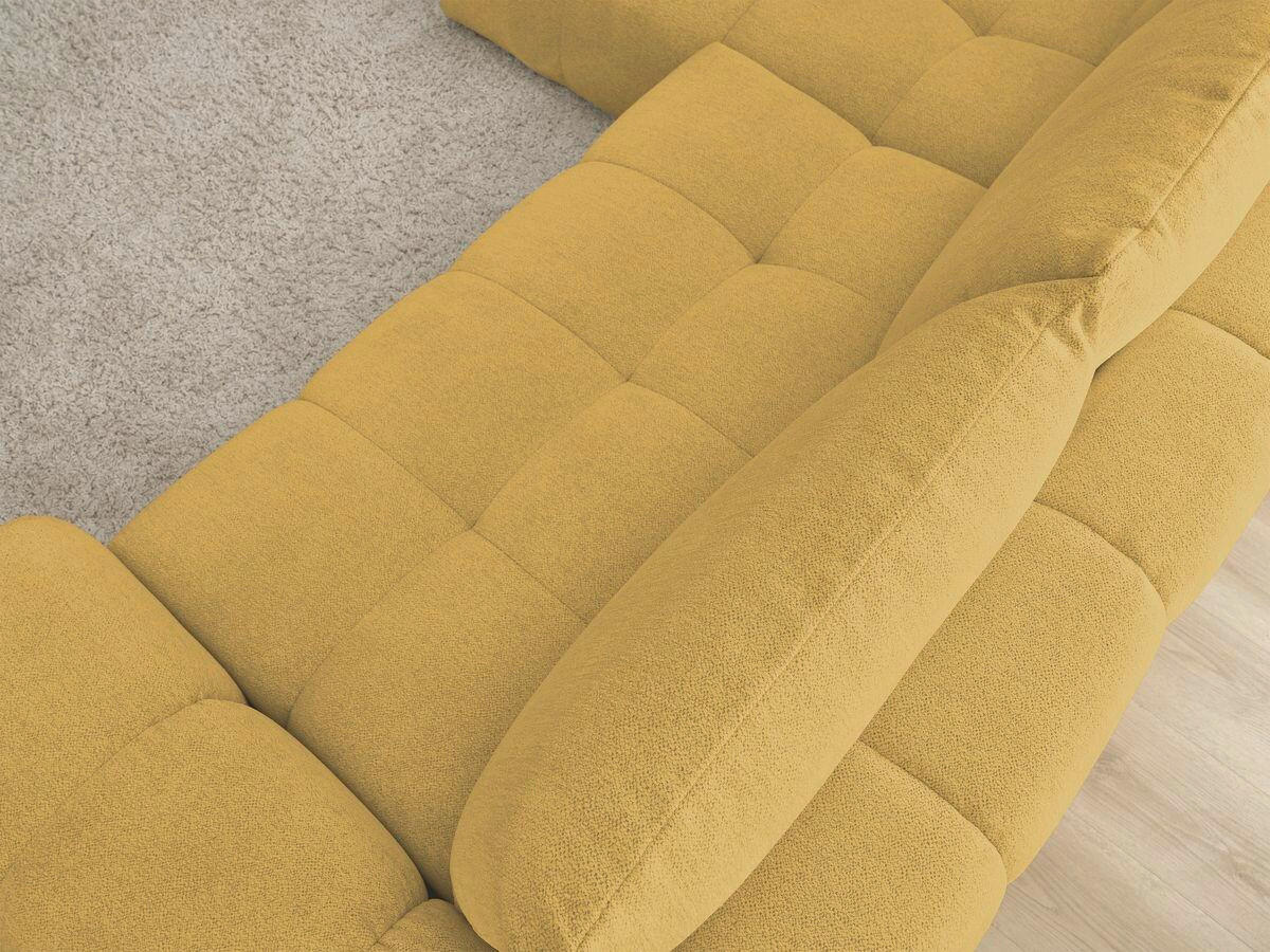 ECKSCHLAFSOFA EVEREST  mit Rücken echt, Armteil links, Armteil rechts Flachgewebe Gelb  - Gelb/Schwarz, MODERN, Kunststoff/Textil (180/318cm) - Livetastic