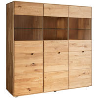 HIGHBOARD  in 149/145/40 cm  - Wildeiche, KONVENTIONELL, Glas/Holz (149/145/40cm) - Linea Natura