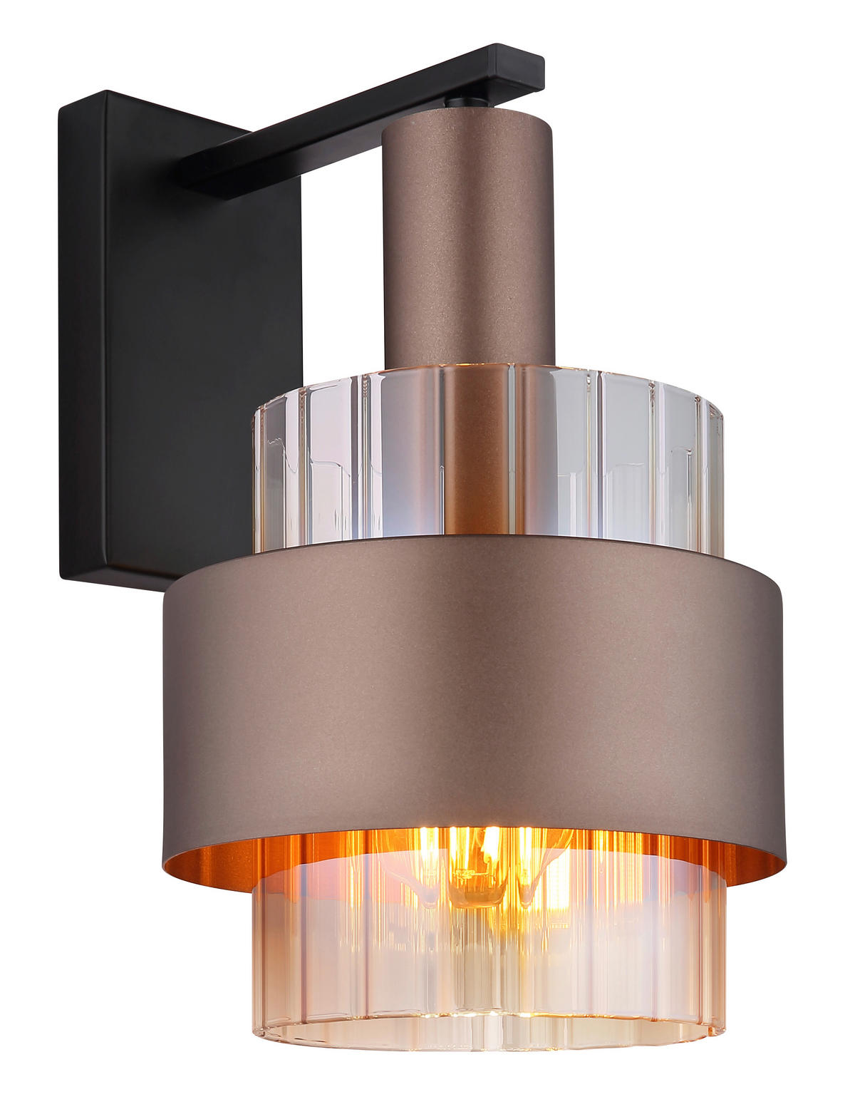 FALILÁMPA - bronz/fekete, Design, Üveg/fém (18,5/23,5/29,5cm)
