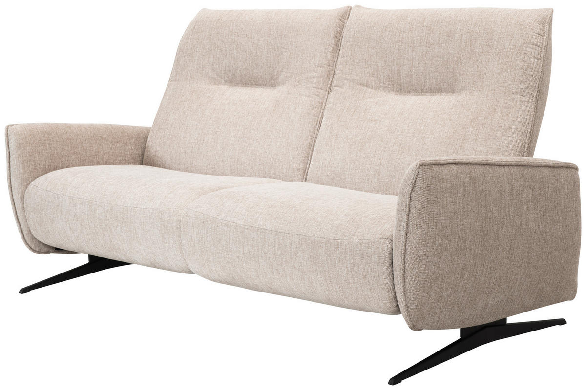 RECLINERSOFFA i beige  - beige/svart, Klassisk, metall/trä (196/98/93cm) - Best Price