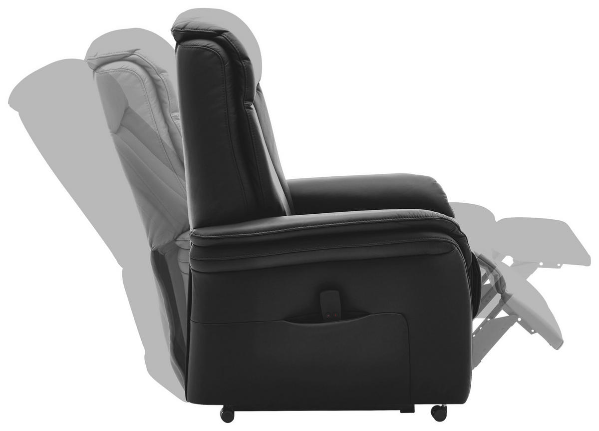 FERNSEHSESSEL in Schwarz  - Schwarz, Konventionell, Leder/Kunststoff (74/107/84cm) - Valdera