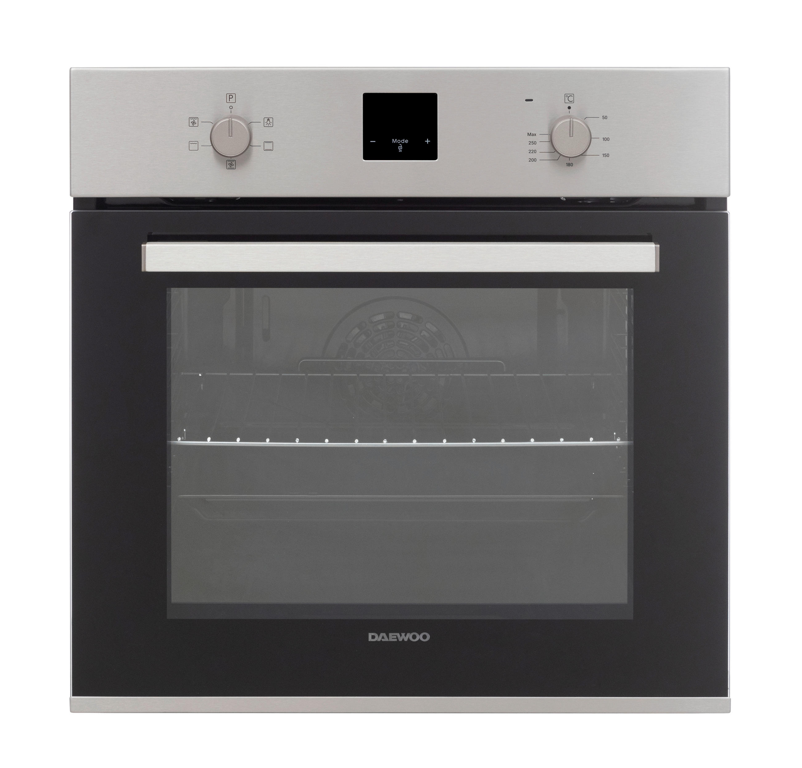 EINBAUBACKOFEN  - Schwarz/Grau, Basics, Glas/Metall (59.5/59.5/57.5cm) - Daewoo