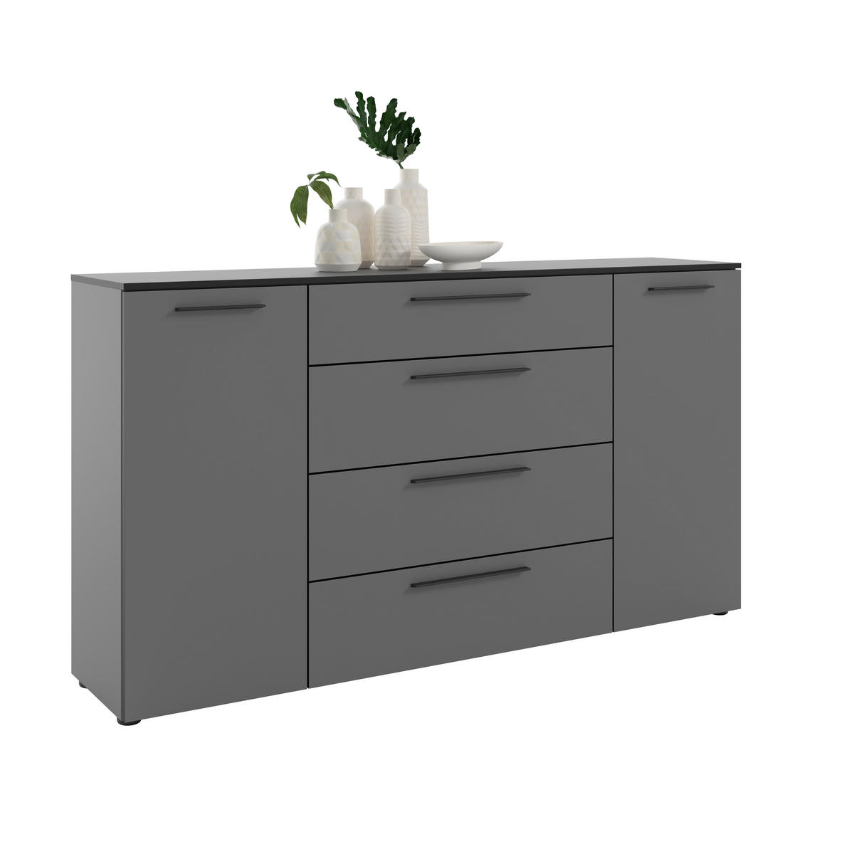 SIDEBOARD Soul  in 180/99,8/40 cm  - Dunkelgrau/Schwarz, MODERN, Holzwerkstoff/Kunststoff (180/99,8/40cm)