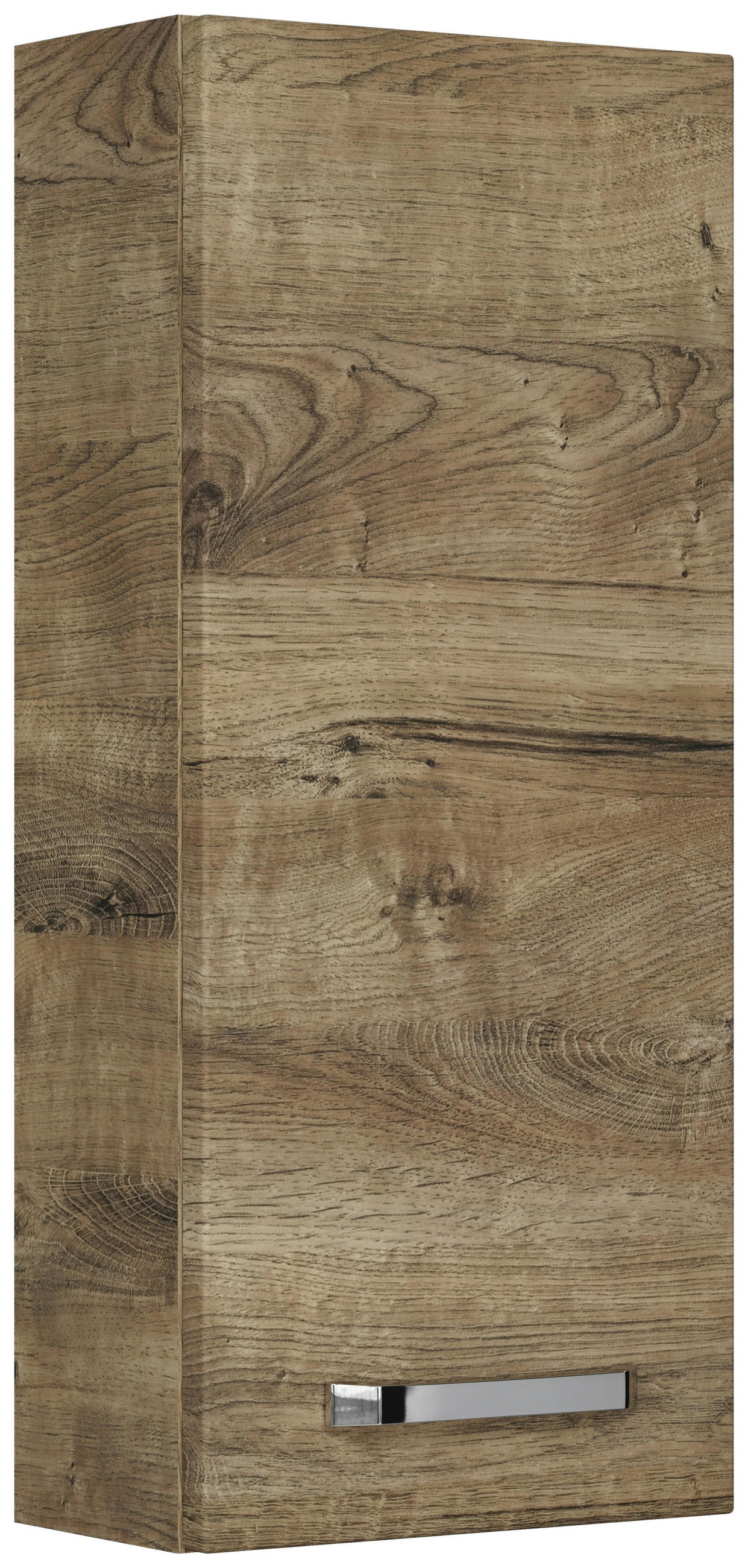 HÄNGESCHRANK 30/70/17 cm  - Eiche dunkel/Chromfarben, KONVENTIONELL, Glas/Holzwerkstoff (30/70/17cm) - Sadena