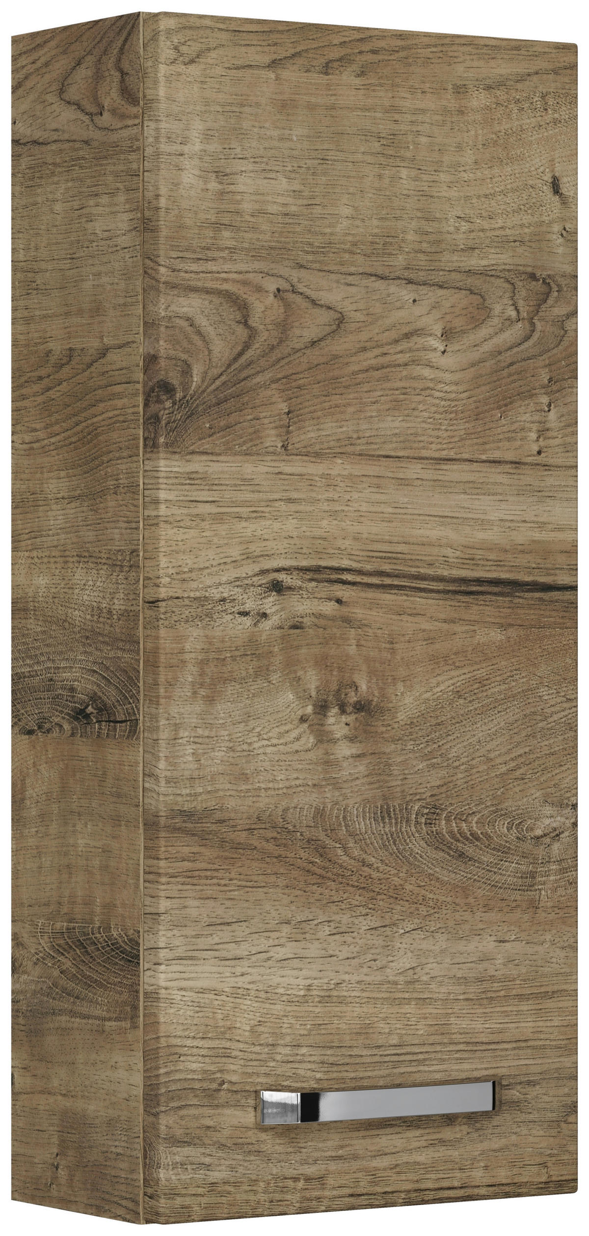 HÄNGESCHRANK 30/70/17 cm  - Eiche dunkel/Chromfarben, KONVENTIONELL, Glas/Holzwerkstoff (30/70/17cm) - Sadena