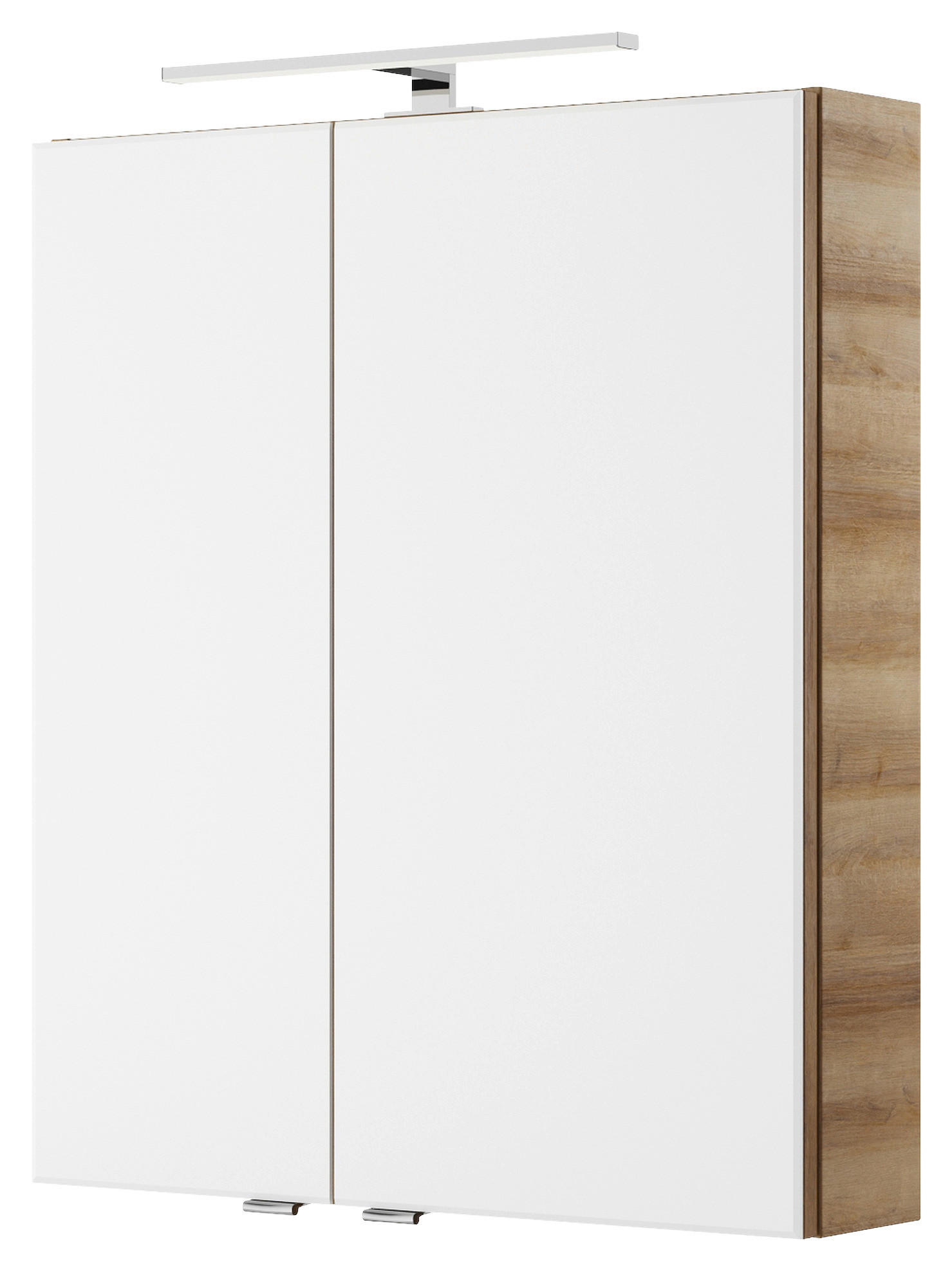 SPIEGELSCHRANK 60/70,3/14,5 cm  - Chromfarben/Eichefarben, KONVENTIONELL, Glas/Holzwerkstoff (60/70,3/14,5cm) - Pelipal