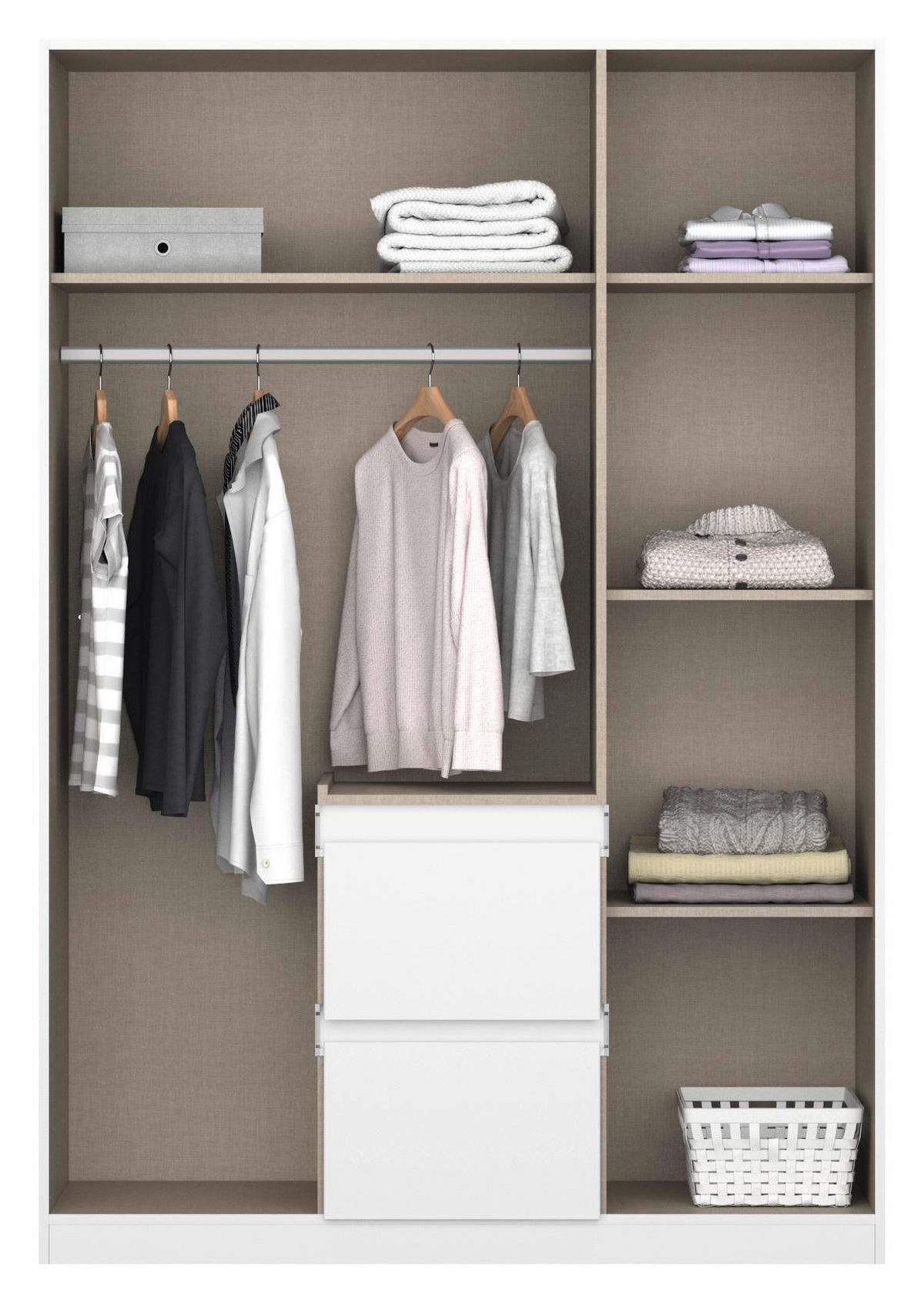 DREHTÜRENSCHRANK in Weiss  - Weiss, Basics, Holzwerkstoff (136/197/54cm) - Rauch Möbel