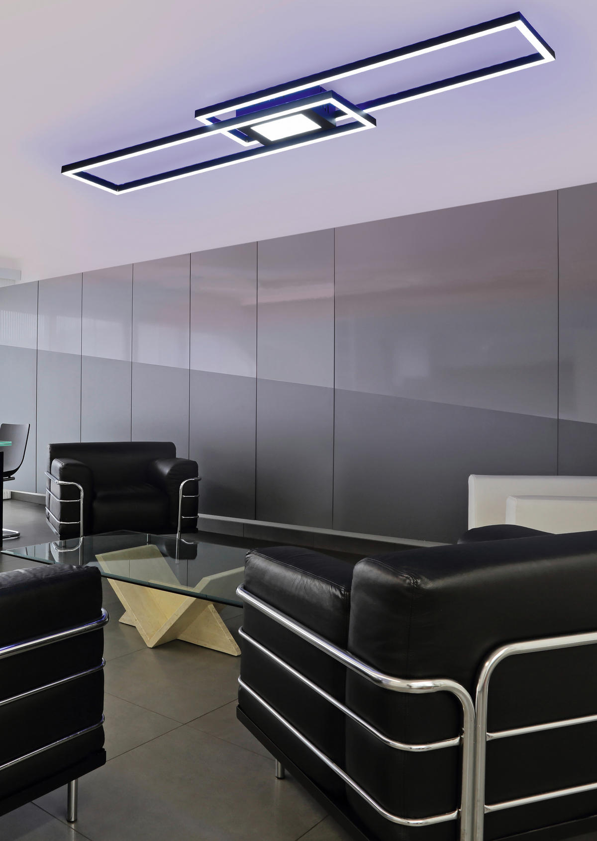 LED-DECKENLEUCHTE 38 W     - Schwarz, Basics, Metall (110/7/21cm) - Trio Leuchten