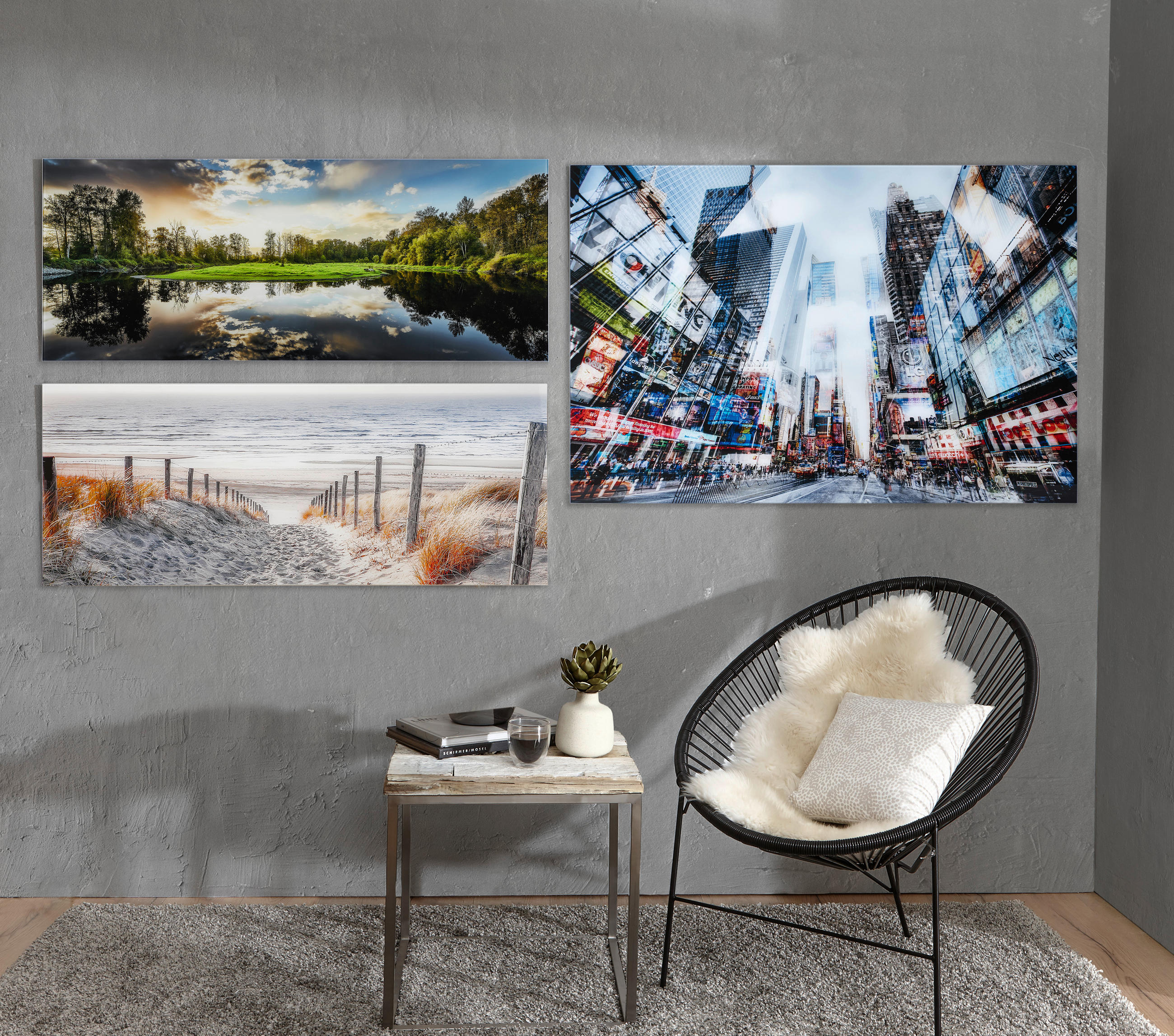 Thumbnail - Monee Glasbild, Mehrfarbig, Glas, rechteckig, 120x80 cm, Bilder und Zubehör, Wandbilder, Glasbilder