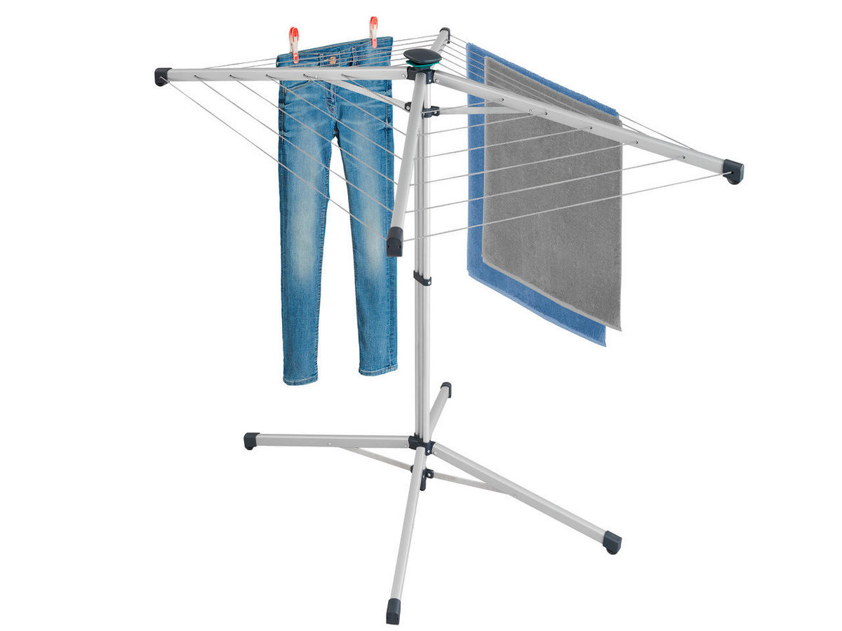 Wäschespinne Lino Pop Up 140 LINO POPUP 82500 110/110/95 cm  - Anthrazit/Silberfarben, Basics, Metall (110/110/95cm) - Leifheit