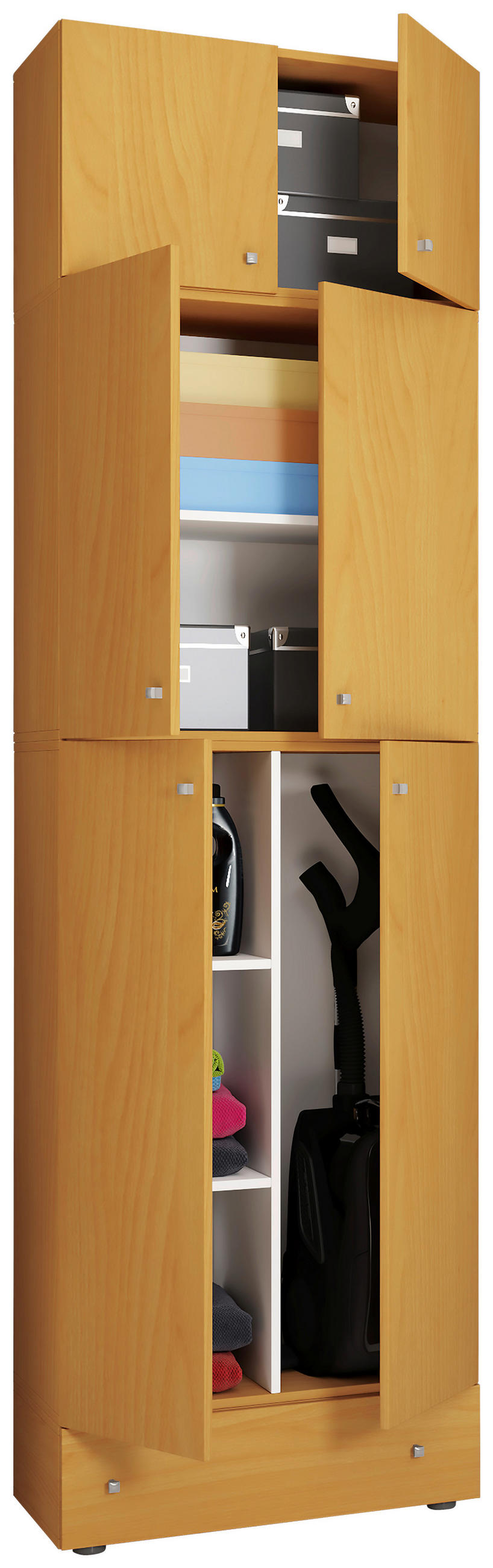 MEHRZWECKSCHRANK 70/240/39 cm  - Buchefarben/Schwarz, MODERN, Kunststoff (70/240/39cm) - MID.YOU