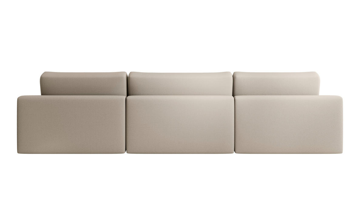 WOHNLANDSCHAFT CHALLENGE Beige Struktur  - Beige/Schwarz, MODERN, Kunststoff/Textil (168/333/168cm) - Trendmanufaktur