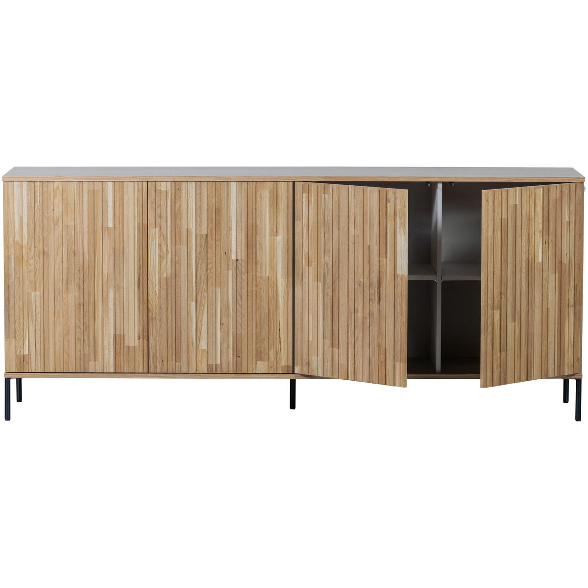 SIDEBOARD 200/85/44 cm  - Eichefarben/Schwarz, Design, Holz/Metall (200/85/44cm) - Livetastic