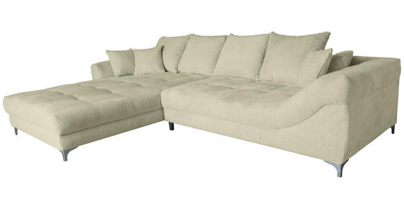 ECKSOFA Beige Chenille - Chromfarben/Beige, KONVENTIONELL, Textil/Metall (227/329cm) - Carryhome