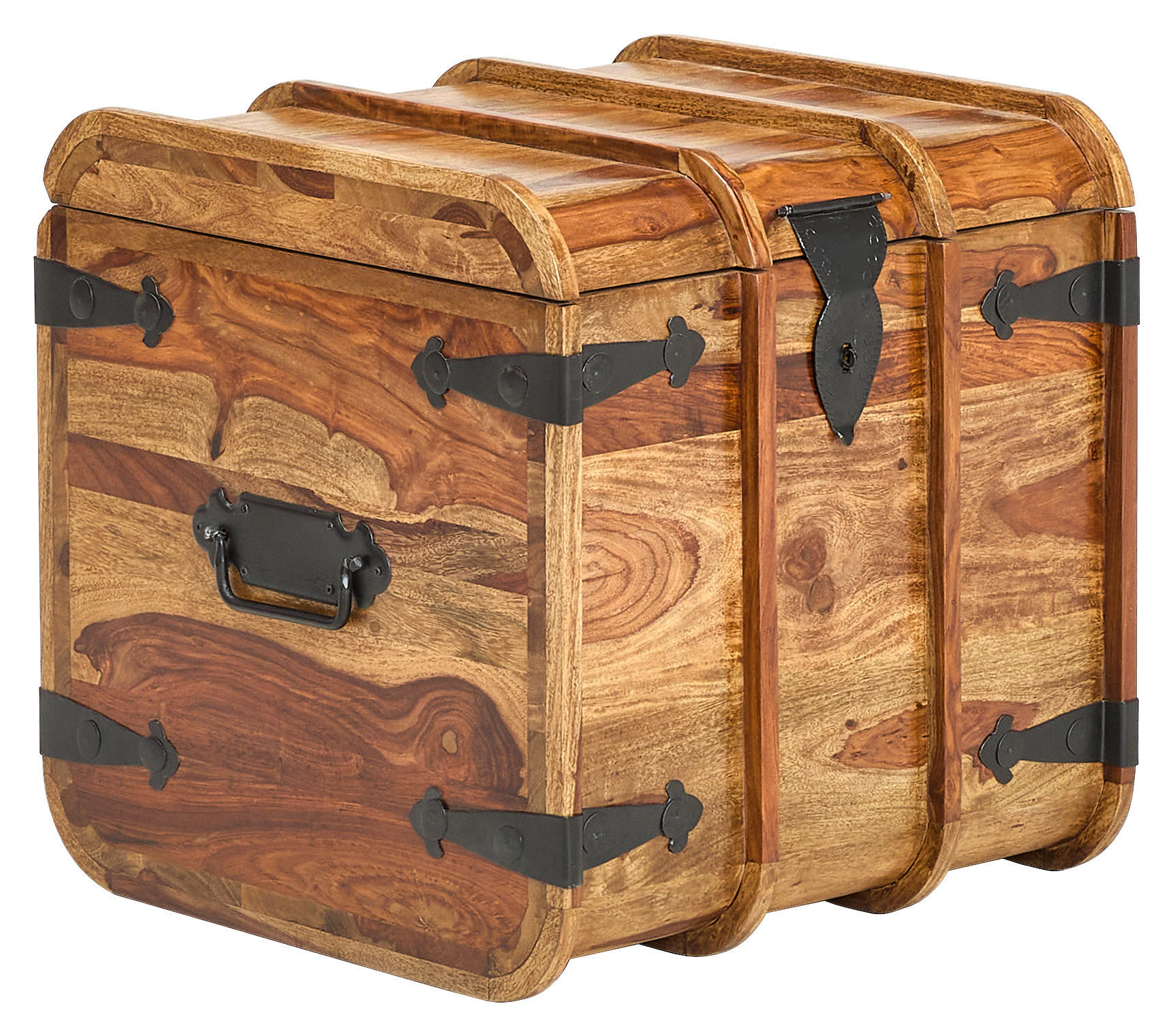 TRUHE Holz Sheesham Hartholz  - Sheeshamfarben, KONVENTIONELL, Holz (50/50/50cm) - Livetastic