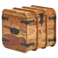 TRUHE Holz Sheesham Hartholz  - Sheeshamfarben, KONVENTIONELL, Holz (50/50/50cm) - Livetastic